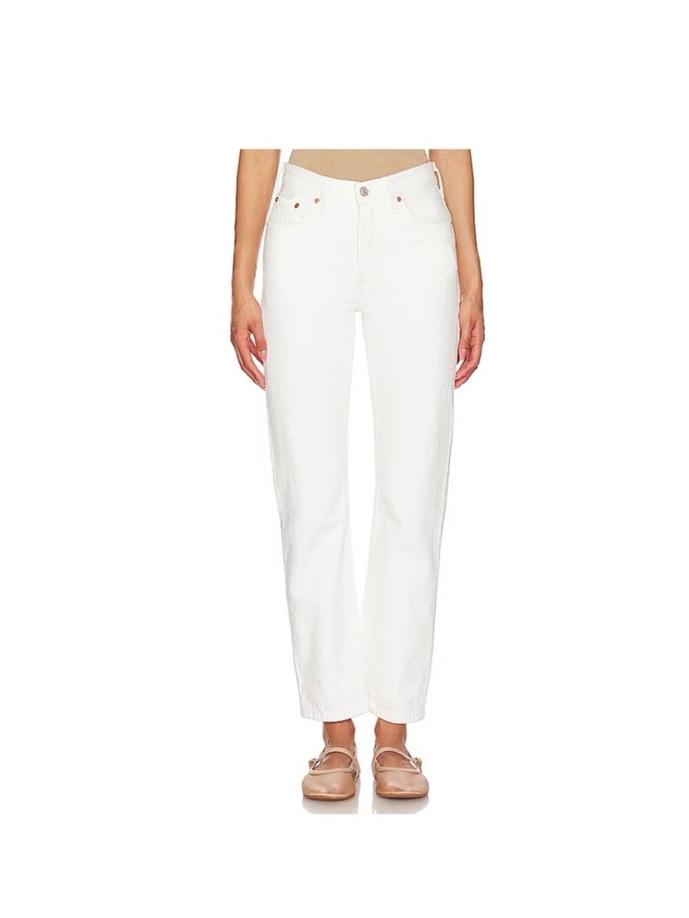 Levi’s 501 Straight Jeans Size 30 White Button Fly High Rise Preppy Minimalist - Picture 2 of 7